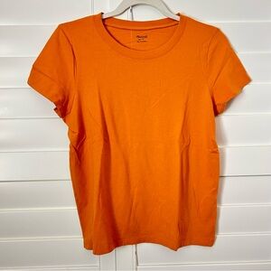 Madewell Classic Shortsleeved Crewneck Cotton Tee Orange Size Small
